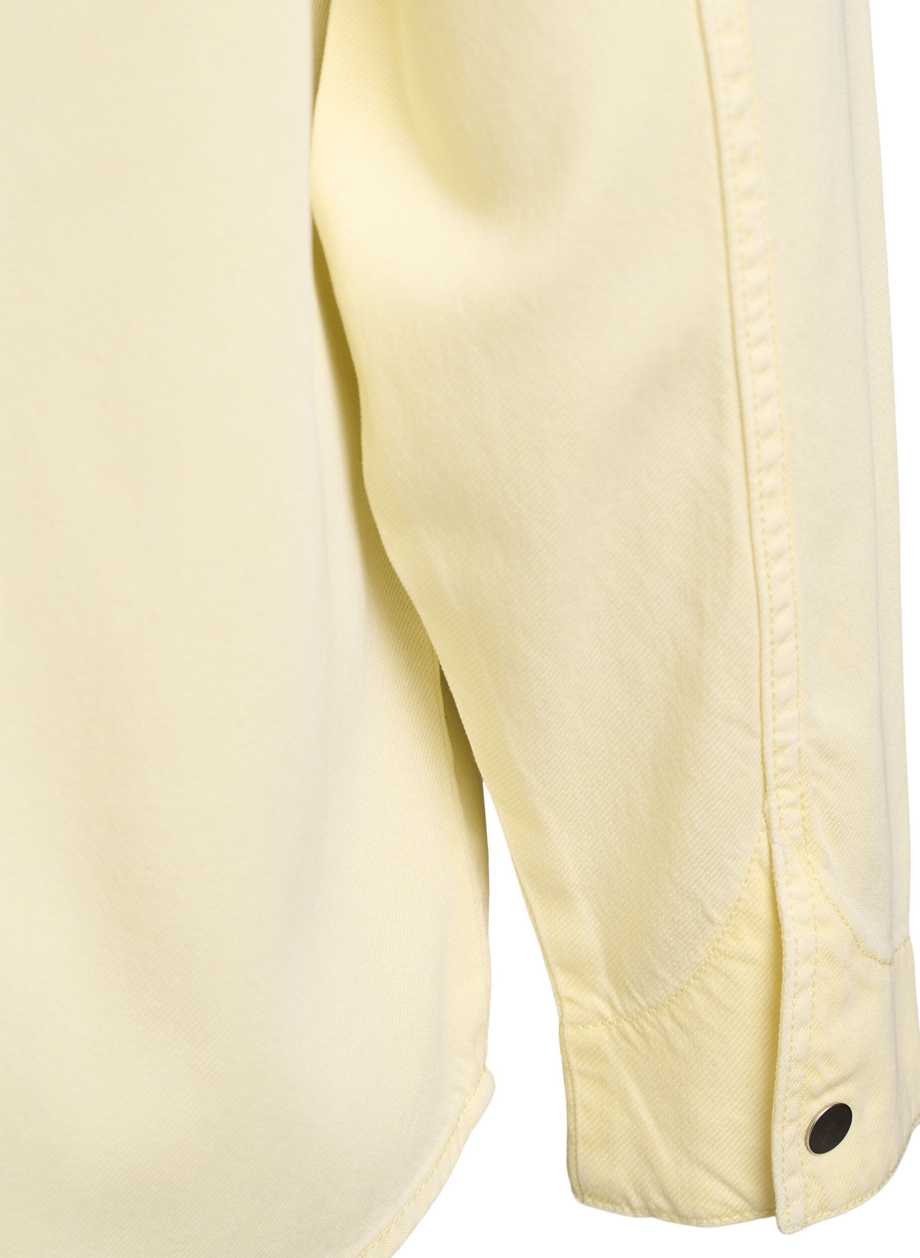 Zizzi Denimskjorte med brystlommer , Gul, Packshot image number 3