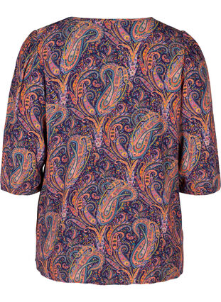 Viskose bluse med paisleyprint, Paisley AOP, Packshot image number 1