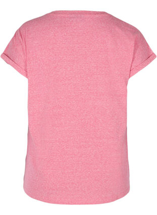 Meleret bomulds t-shirt, Fuchsia Purple Mel. , Packshot image number 1