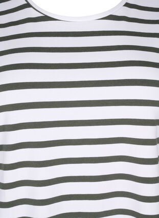 Stribet t-shirt i økologisk bomuld, Thyme Stripe, Packshot image number 2