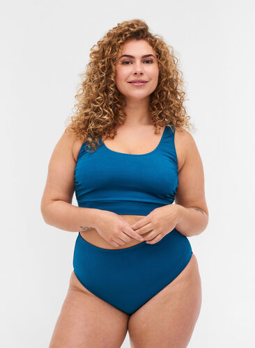 Højtaljet bikini underdel, Ink Blue, Model image number 0