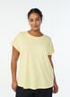 Kort&aelig;rmet t-shirt i bomuldsblanding, Gul, Model image number 0