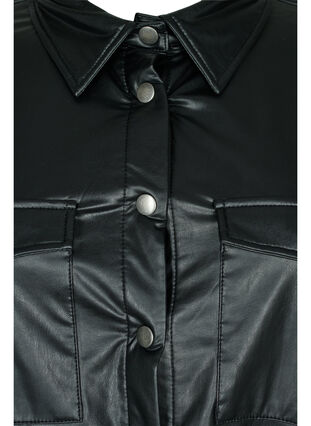 Imiteret læderskjorte , Black, Packshot image number 2