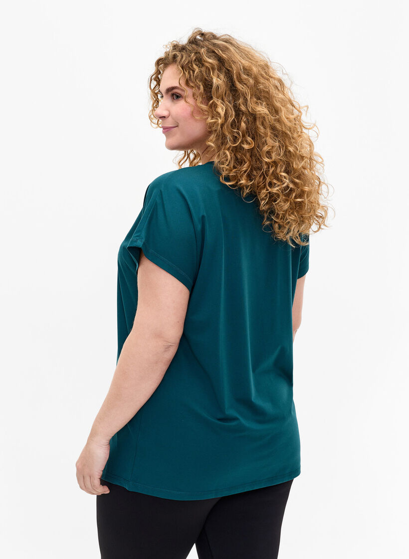 L&oslash;s tr&aelig;nings t-shirt med v-hals, Deep Teal, Model image number 1