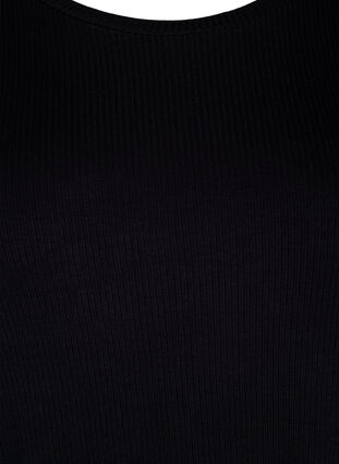 T-shirt i viskose med ribstruktur, Black, Packshot image number 2