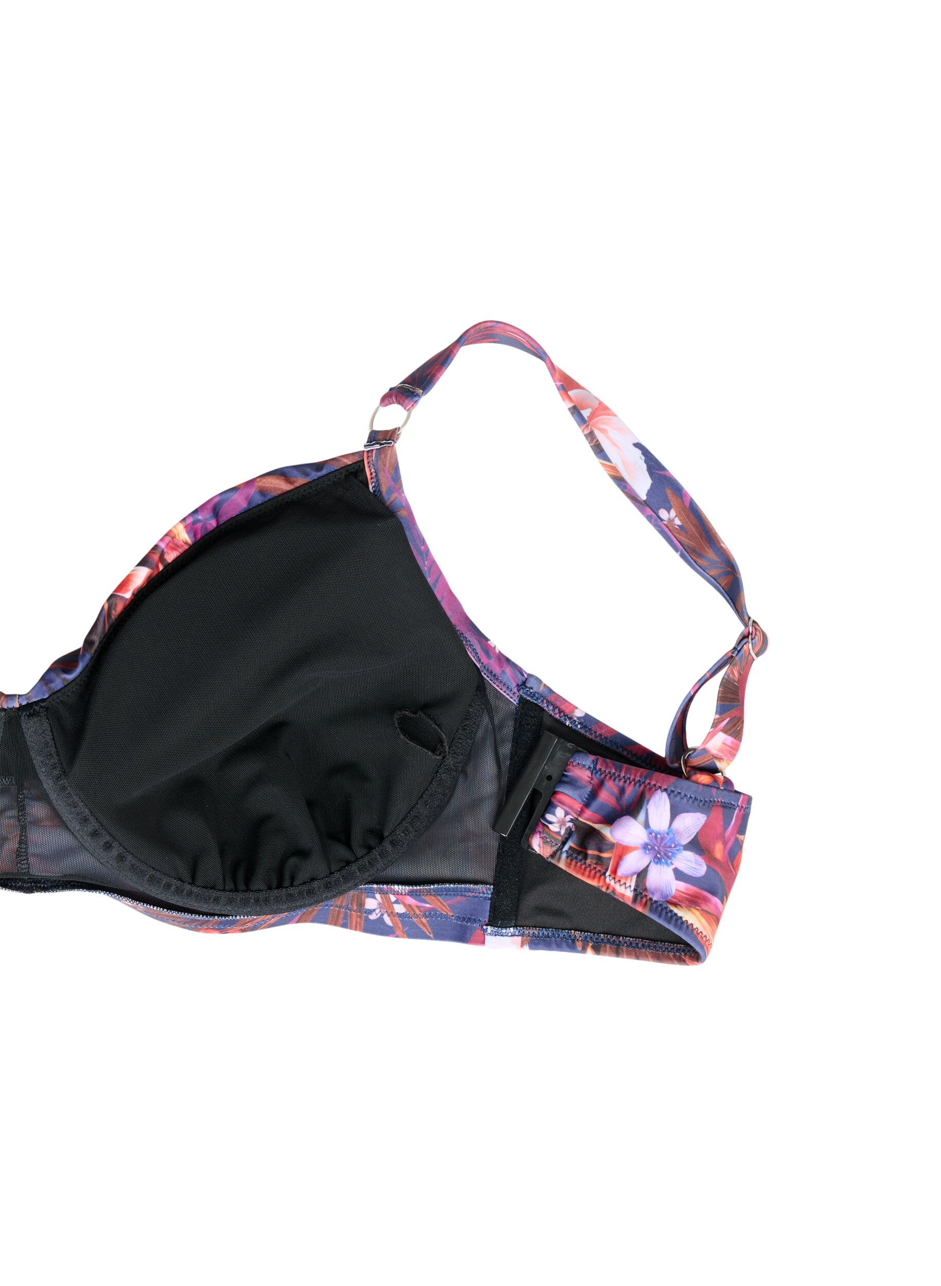 Zizzi Printet bikini bh med b&oslash;jle, Purple Flower, Packshot image number 3