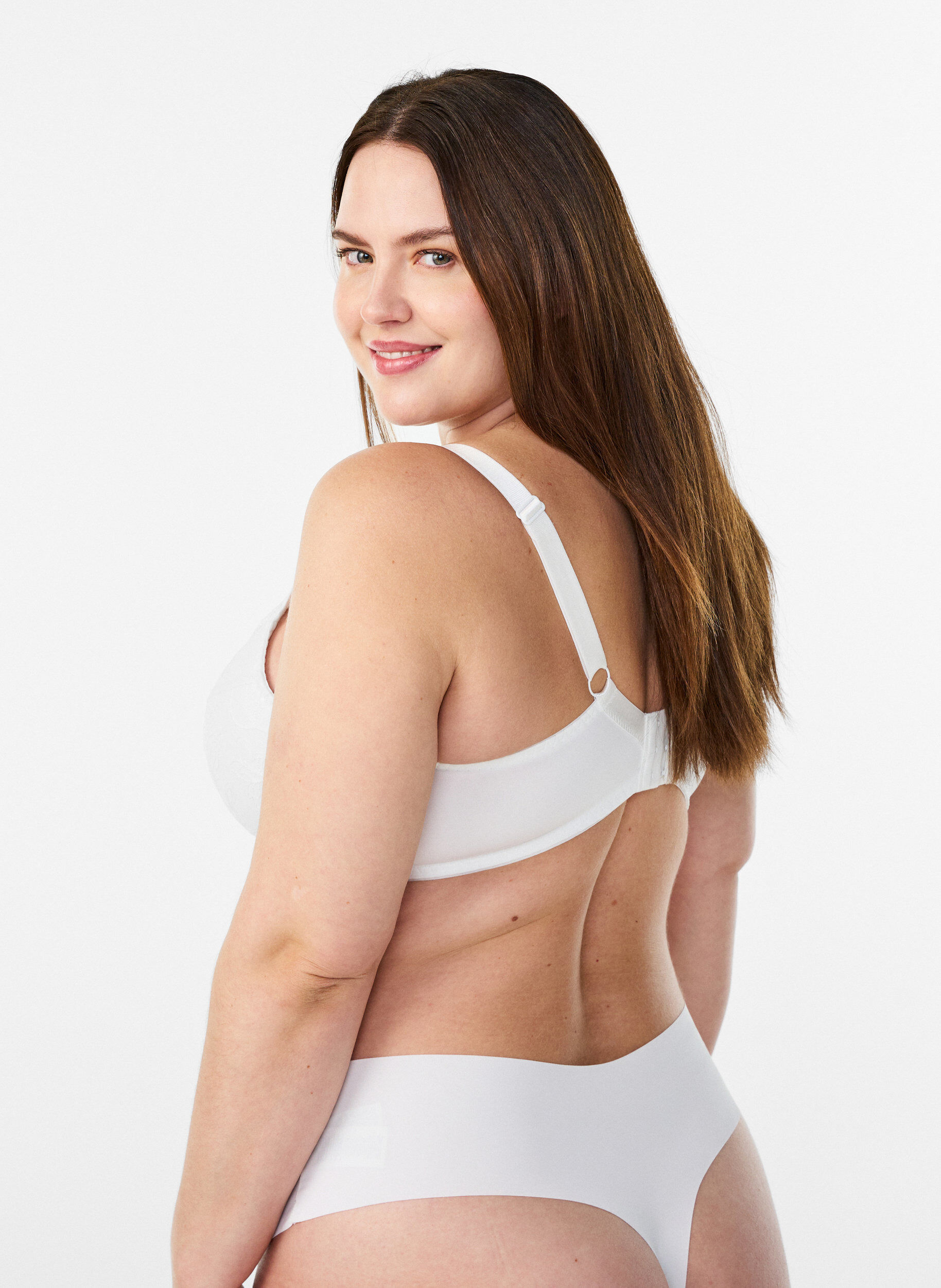 ZizziVatteret blonde bh med b&oslash;jle, Hvid, Model image number 2