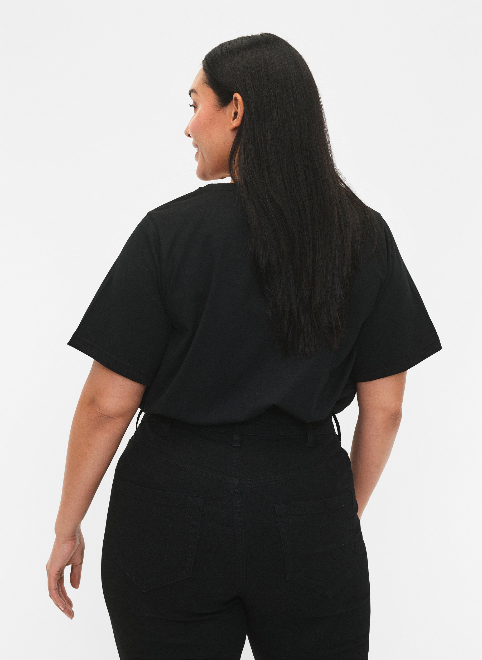 Zizzi FLASH - 2-pak t-shirt med motiv, Black/Port Royale , Model image number 1