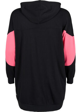 Sweatkjole med colorblock og lommer, Black, Packshot image number 1