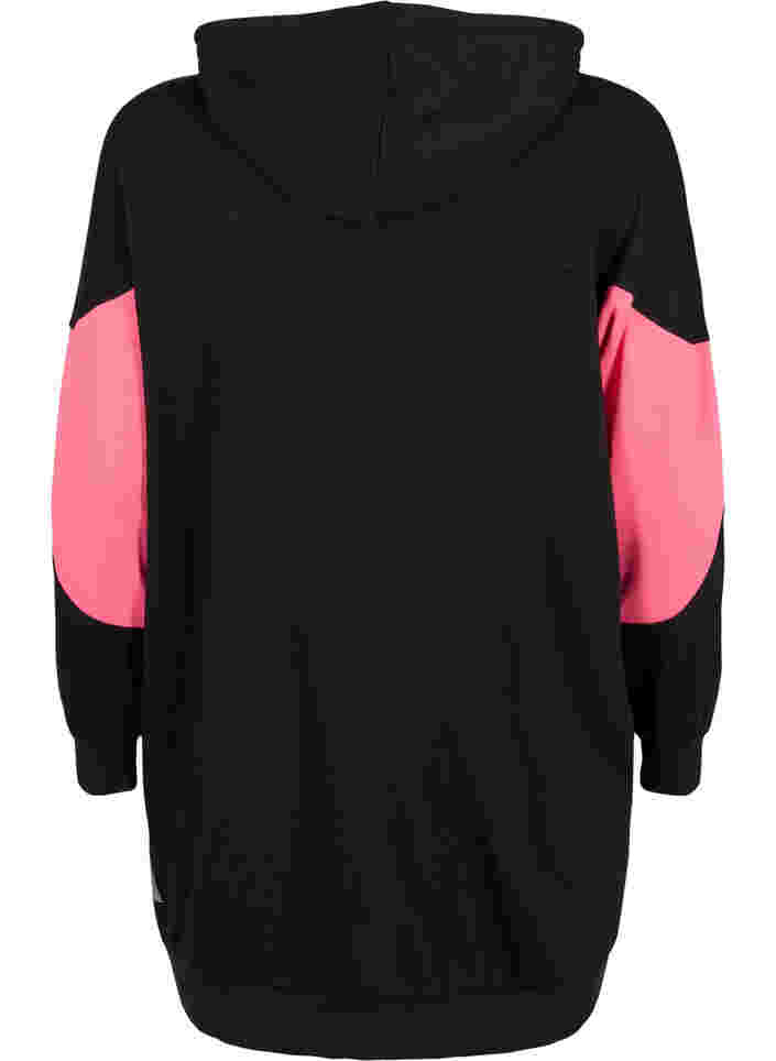 Sweatkjole med colorblock og lommer, Black, Packshot image number 1