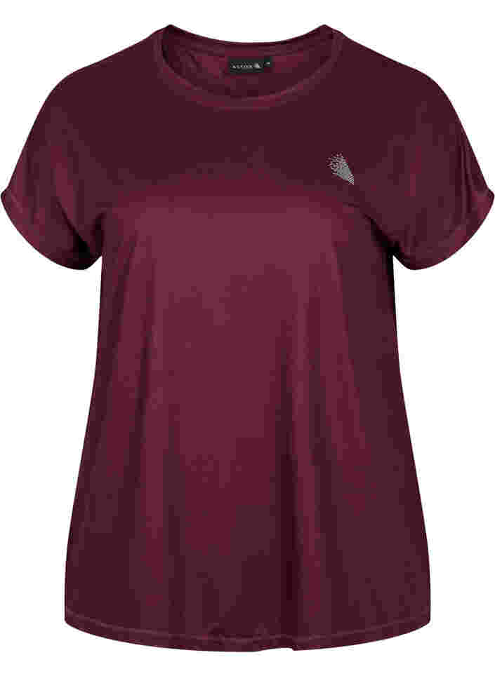 Ensfarvet trænings t-shirt, Fig, Packshot
