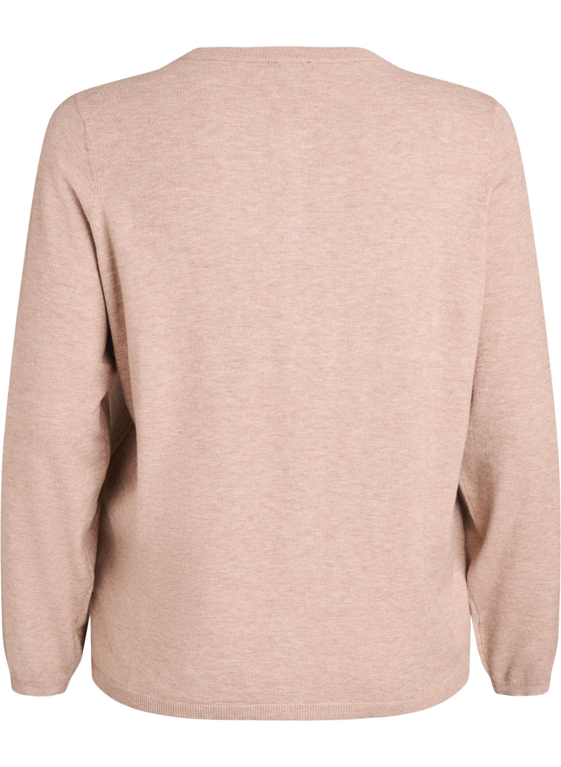 ZizziCardigan med runde knapper, Beige, Packshot image number 1