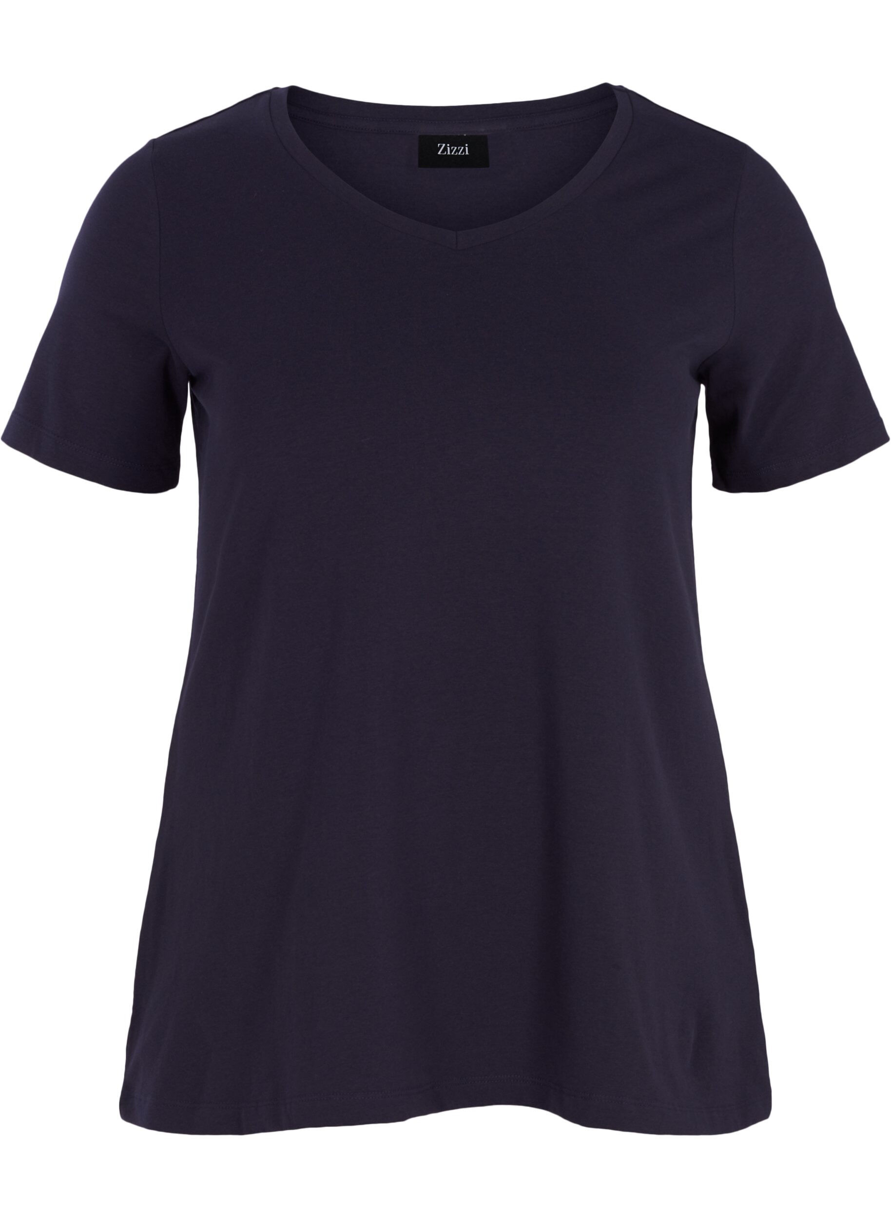 Ensfarvet basis t-shirt i bomuld