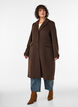 Frakke i uldblanding med revers og knapper, Brun, Model image number 0