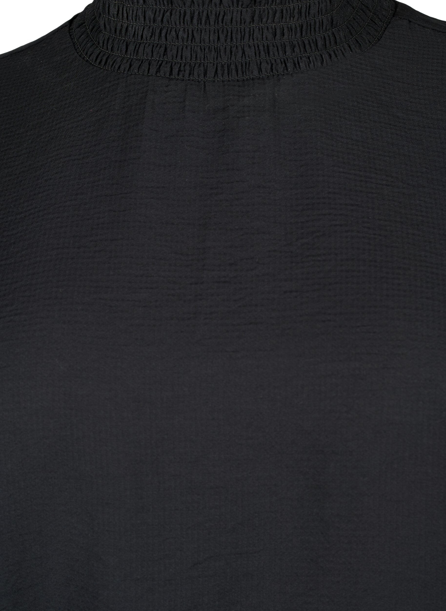 Zizzi Smockbluse i viskose, Black, Packshot image number 2