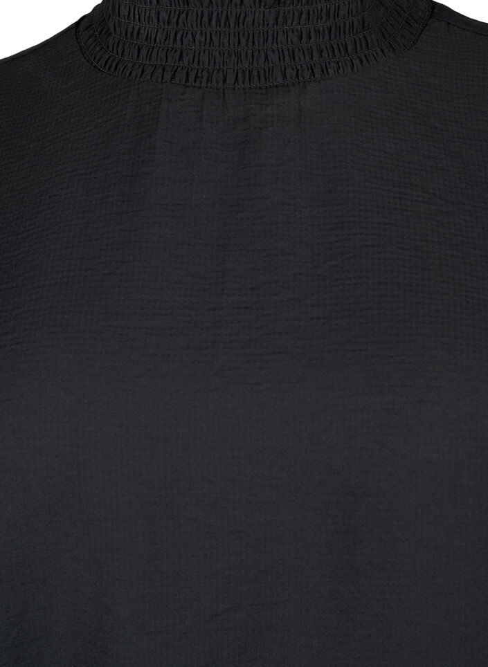 Smockbluse i viskose, Black, Packshot image number 2