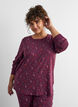 Natbluse med print, M&oslash;rk Bordeaux, Model image number 0