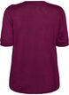 Bluse med knapdetalje og korte puf&aelig;rmer, M&oslash;rk Bordeaux, Packshot image number 1