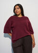 L&oslash;s strikbluse med korte &aelig;rmer, R&oslash;d, Model image number 0