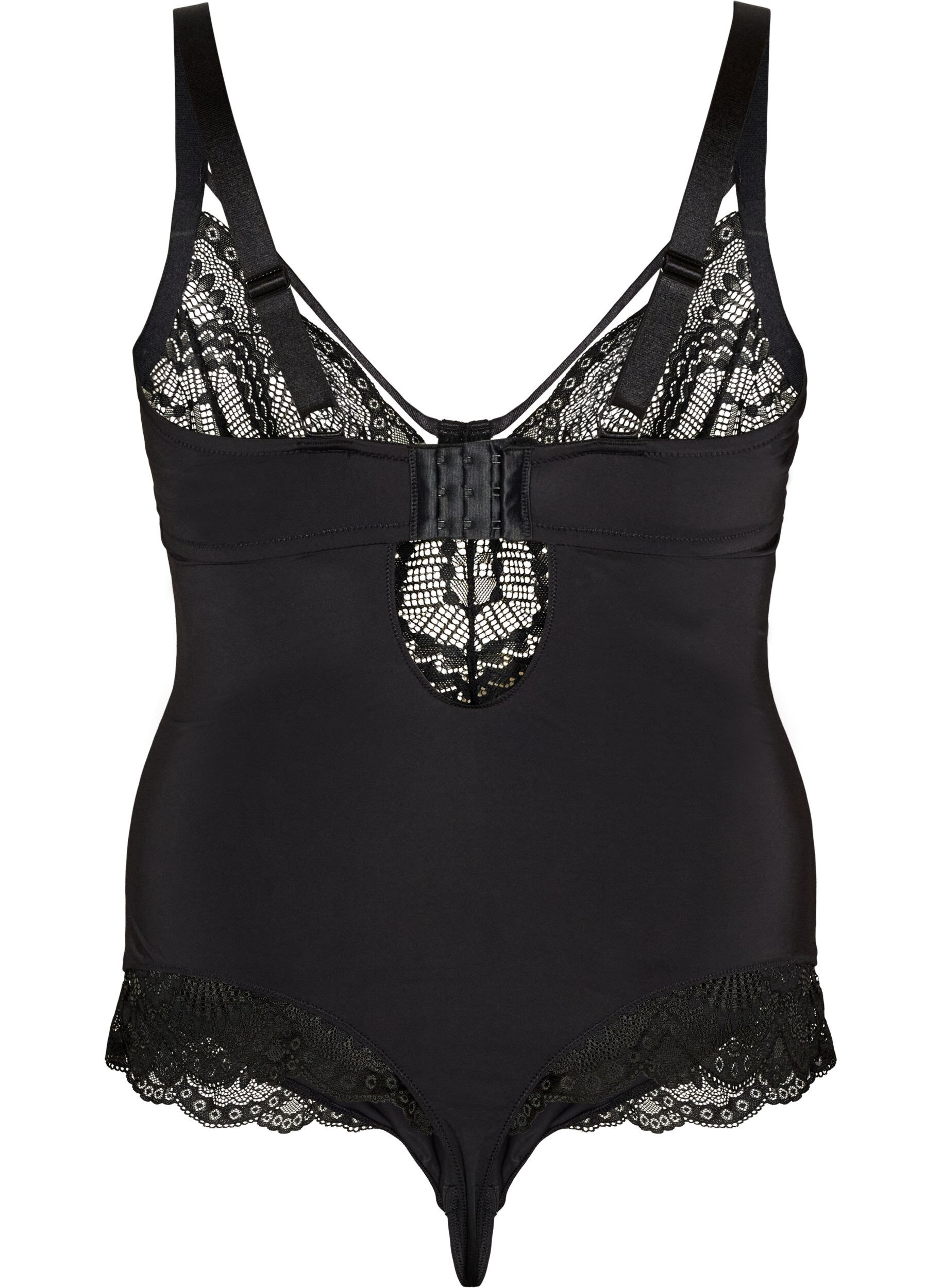 ZizziBlonde body med b&oslash;jle og stropdetalje, Sort, Packshot image number 1