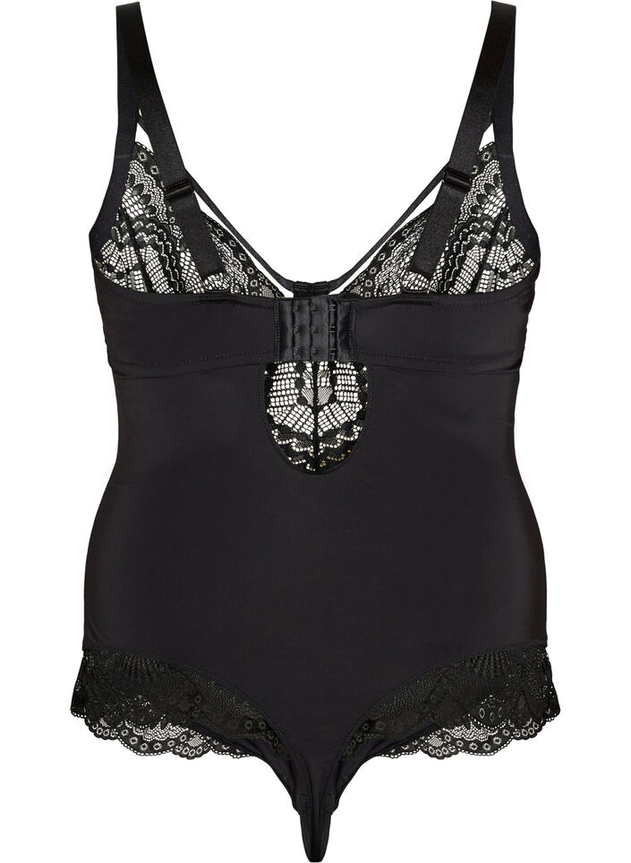 Blonde body med b&oslash;jle og stropdetalje, Sort, Packshot image number 1