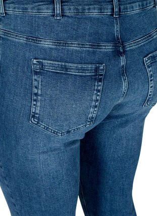 Super slim Amy jeans med rå kanter, Blue denim, Packshot image number 3