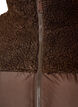 Mellemlang pufferjakke med teddyfleece, Brun, Packshot image number 2