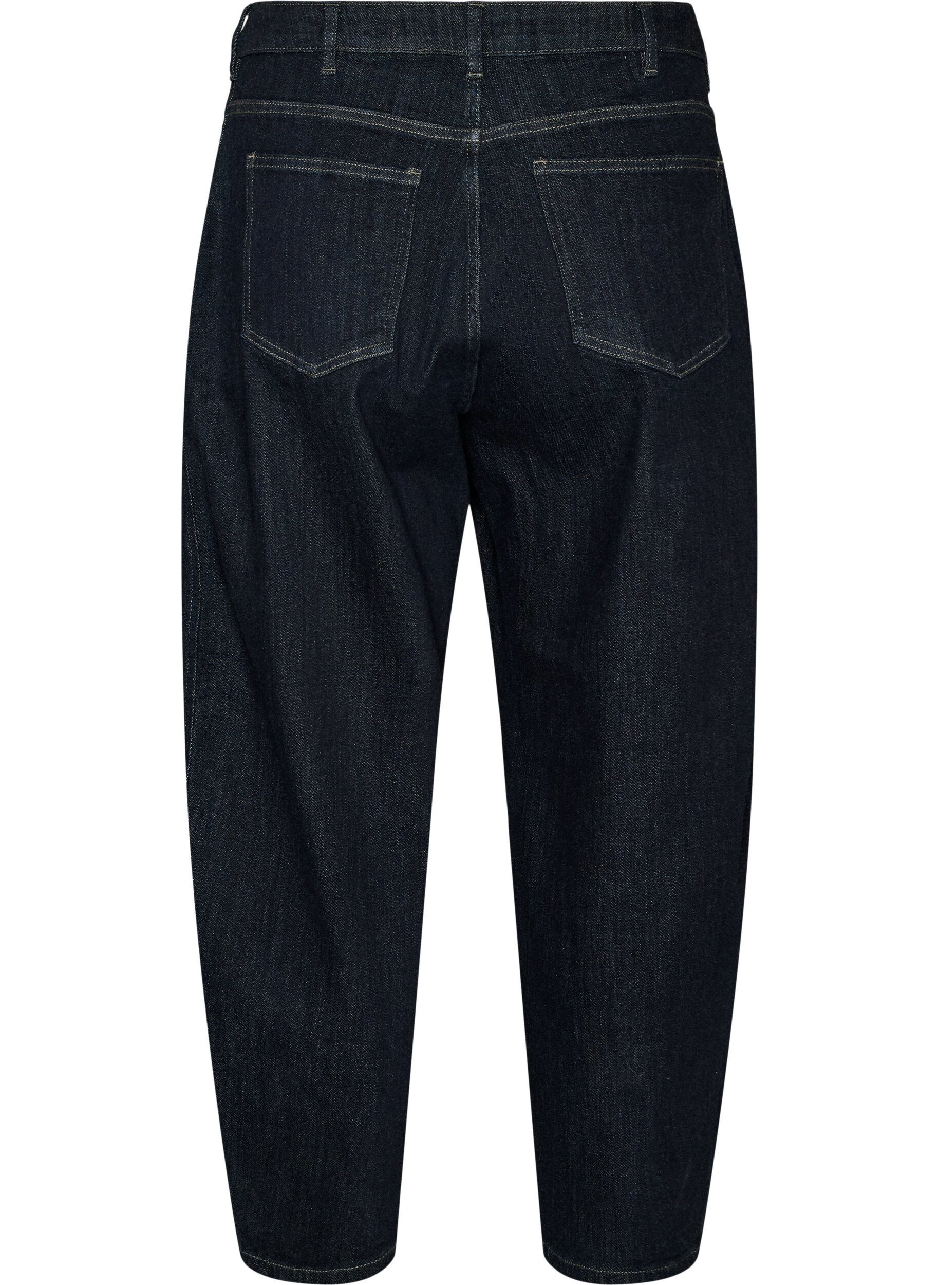 ZizziBarrel fit jeans med h&oslash;j talje, Bl&aring;, Packshot image number 1