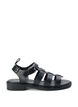 Wide fit - Læder sandal, Sort, Packshot image number 0