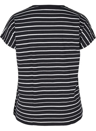 Stribet t-shirt i bomuld, Black/White Stripe, Packshot image number 1