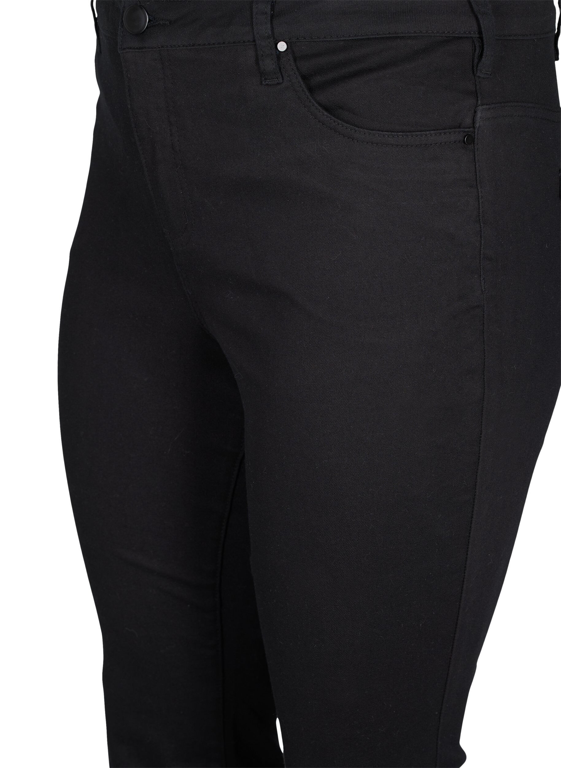 Zizzi Ellen bootcut jeans med h&oslash;j talje, Black, Packshot image number 2
