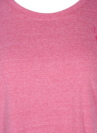 Meleret t-shirt i bomuld, Fandango Pink Mel, Packshot image number 2