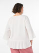 Bluse med struktur, V-hals og fl&aelig;ser, Vanilla, Model image number 2
