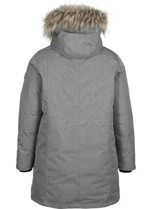 Vandtæt vinterjakke med hætte, Medium Grey Melange, Packshot image number 1