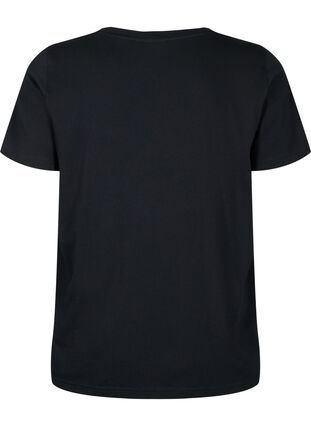 Bomulds t-shirt med pailletter, Black W. Star, Packshot image number 1