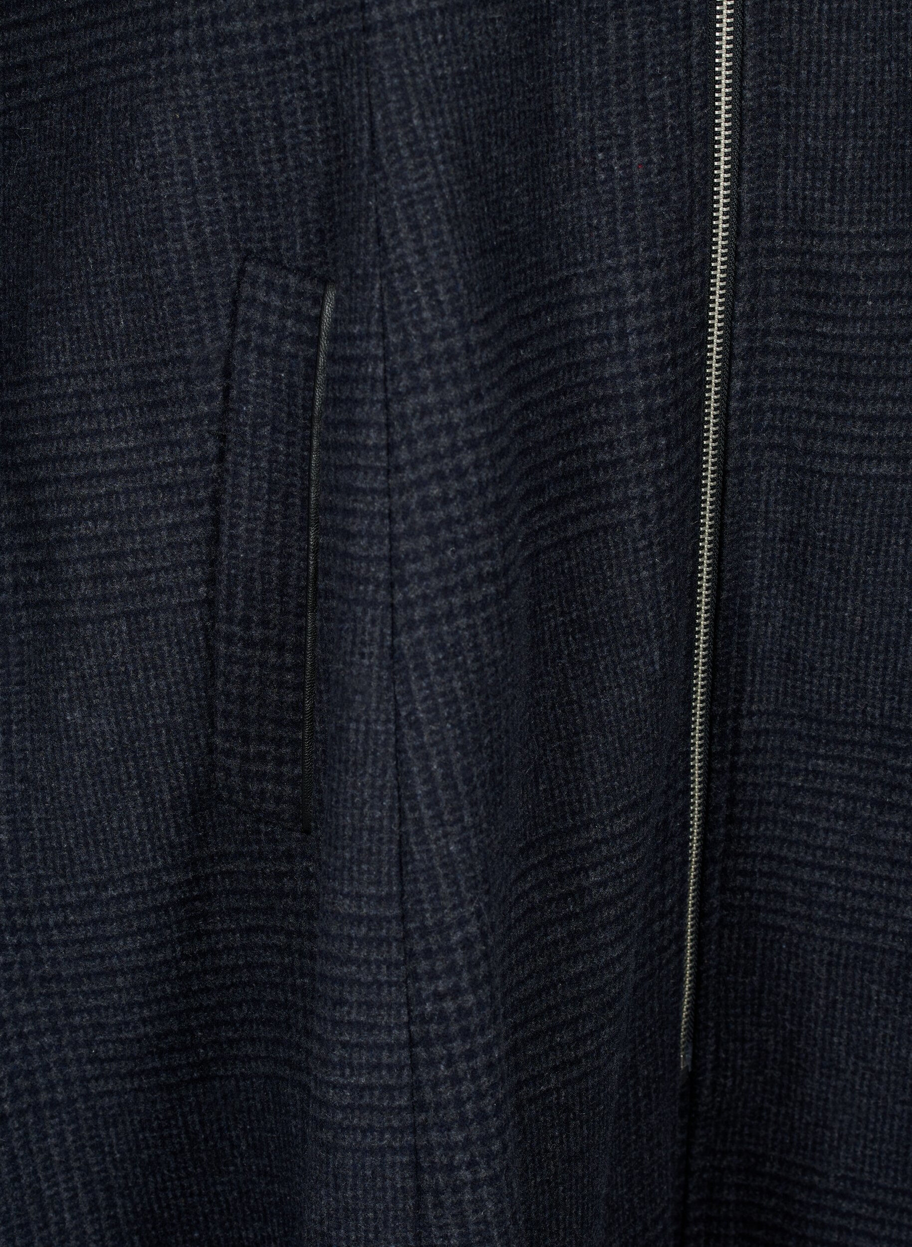 Zizzi Ternet frakke med uld, Dark Grey Melange, Packshot image number 3