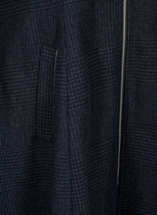 Ternet frakke med uld, Dark Grey Melange, Packshot image number 3