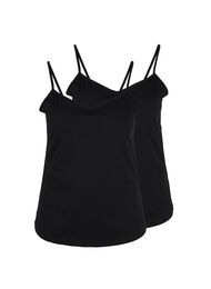 2-pak basis top i bomuld, Black/Black