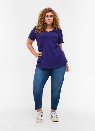Basis t-shirt med v-hals, Parachute Purple, Model image number 2