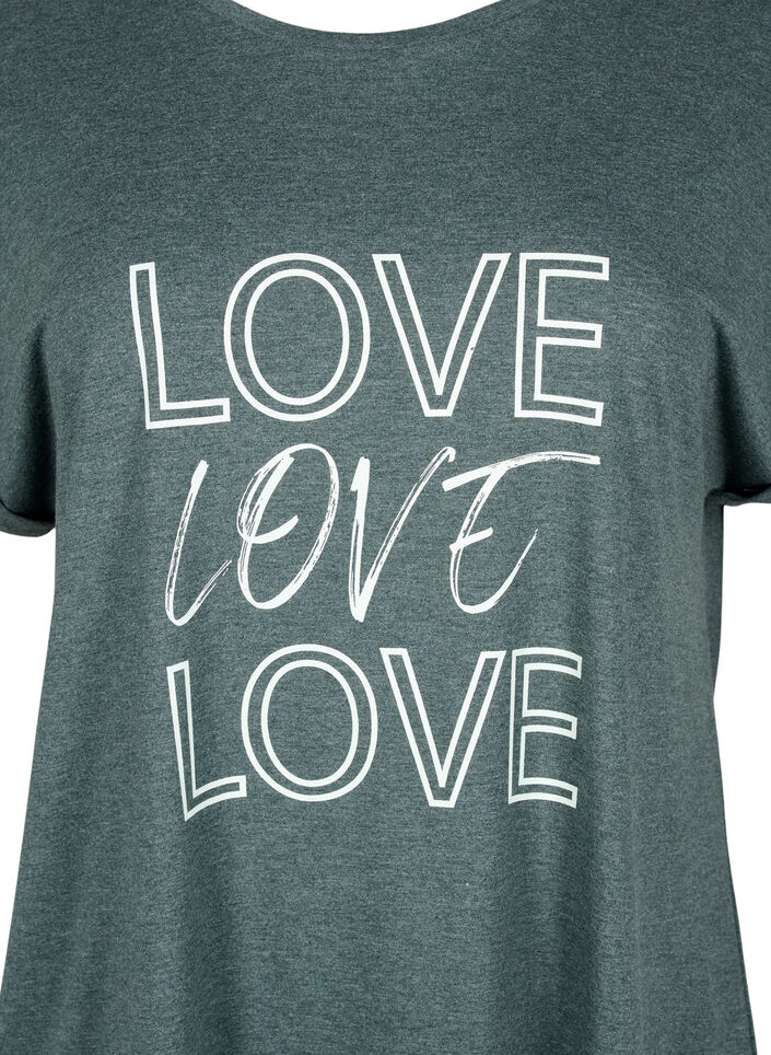 Kortærmet natkjole med tekstprint, , Packshot image number 2