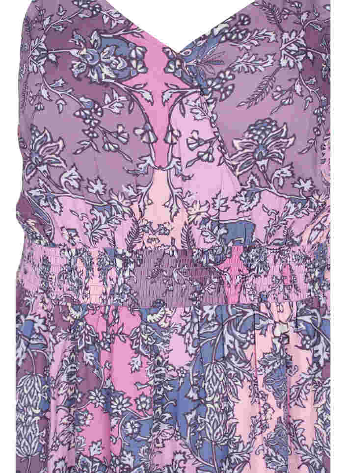 Ærmeløs viskose midikjole med paisleyprint, Purple Paisley, Packshot image number 2