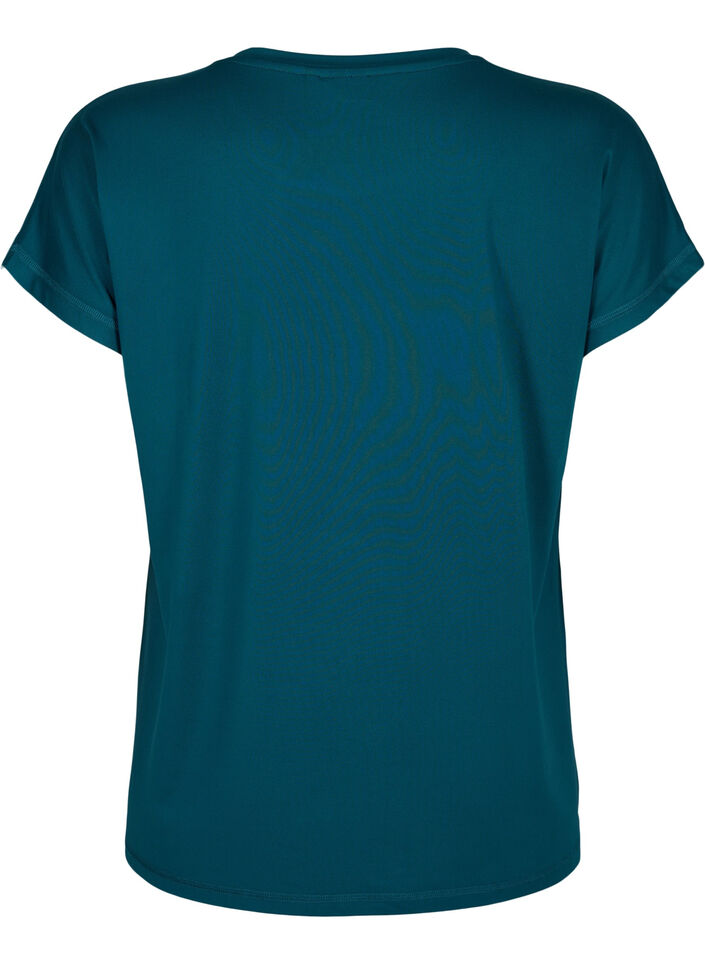 Kort&aelig;rmet tr&aelig;nings t-shirt med print, Deep Teal/Pacific, Packshot image number 1