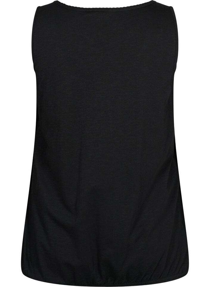 Bomuldstop med blondekant, Black, Packshot image number 1