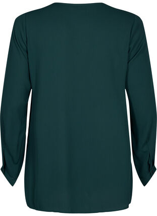 Ensfarvet skjorte med v-udskæring, Scarab, Packshot image number 1