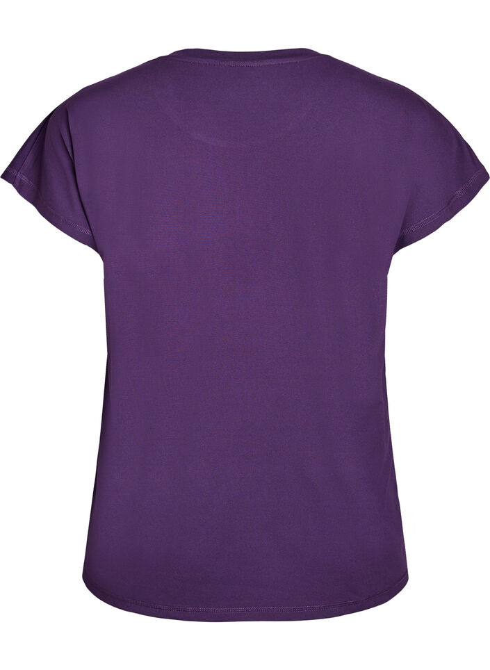 Ensfarvet tr&aelig;nings t-shirt, Lilla, Packshot image number 1