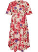 Midikjole i bomuld med blomsterprint, R&oslash;d, Packshot image number 0