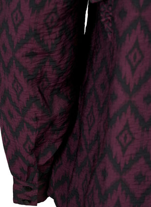 Skjortebluse i viskose med flæsedetaljer, Winetasting w. Black, Packshot image number 3