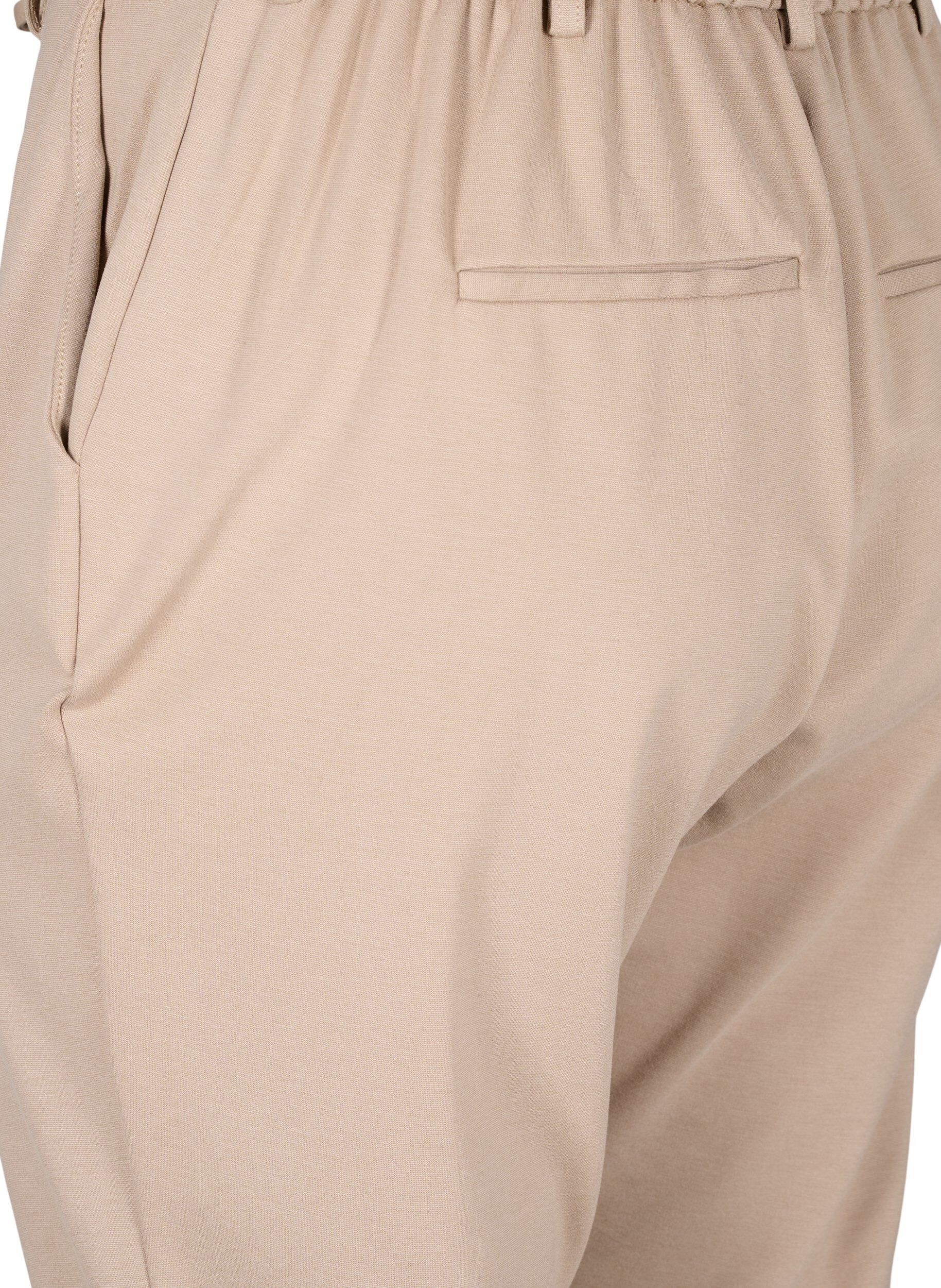 Zizzi Cropped Maddison bukser, Beige, Packshot image number 3