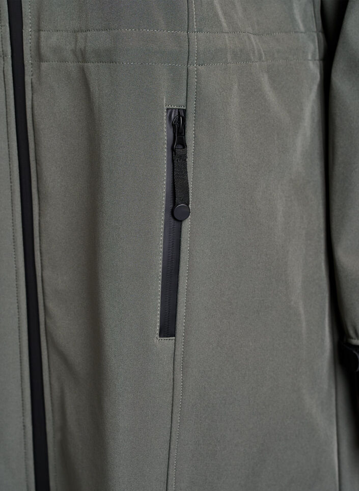 Softshell jakke med aftagelig h&aelig;tte, Gr&aring;, Packshot image number 3