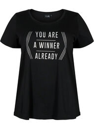 Trænings t-shirt med print, Black w. Winner
